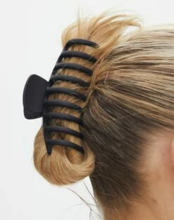 Faux Leather Drop Shoulder Oversized Jacket -Glassons Store 90s matte claw clip black front ha46563clp 8