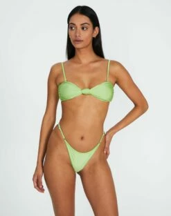 Shimmer Adjustable Cheeky Bikini Bottom -Glassons Store aiden adjustable high cut bikini briefs pistachio full ga54030shm