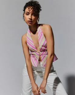 Print Frill Split Tie Front Blouse -Glassons Store ainsley apron blouse guava stripe front bv108528prt 3