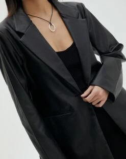 Faux Leather Blazer -Glassons Store alexis 80s blazer black imageback jw45878pu