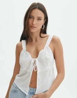 Foldover Zip Tube Top 34 Foldover Zip Tube Top -Glassons Store alixir split broderie cami white front bv135740cot