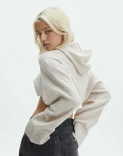 Hooded Cropped Knit -Glassons Store ally hooded crop neutral back kl90069rpol