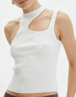 Cut Out Ribbed Tank Top 30 Cut Out Ribbed Tank Top -Glassons Store alutha asym knit top milk imageback kv143264vn