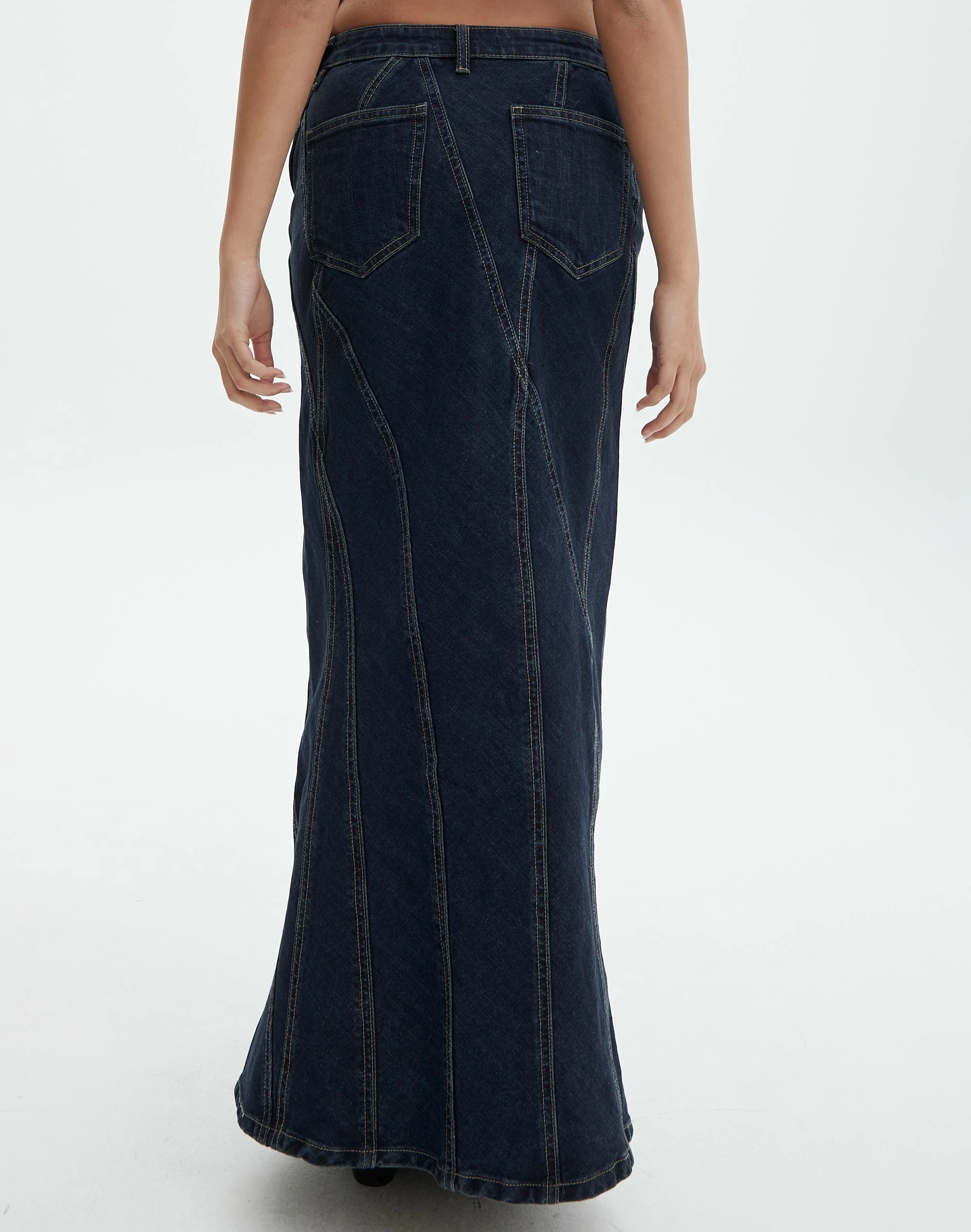 Panelled Denim Maxi Skirt 10 Panelled Denim Maxi Skirt - Image 8