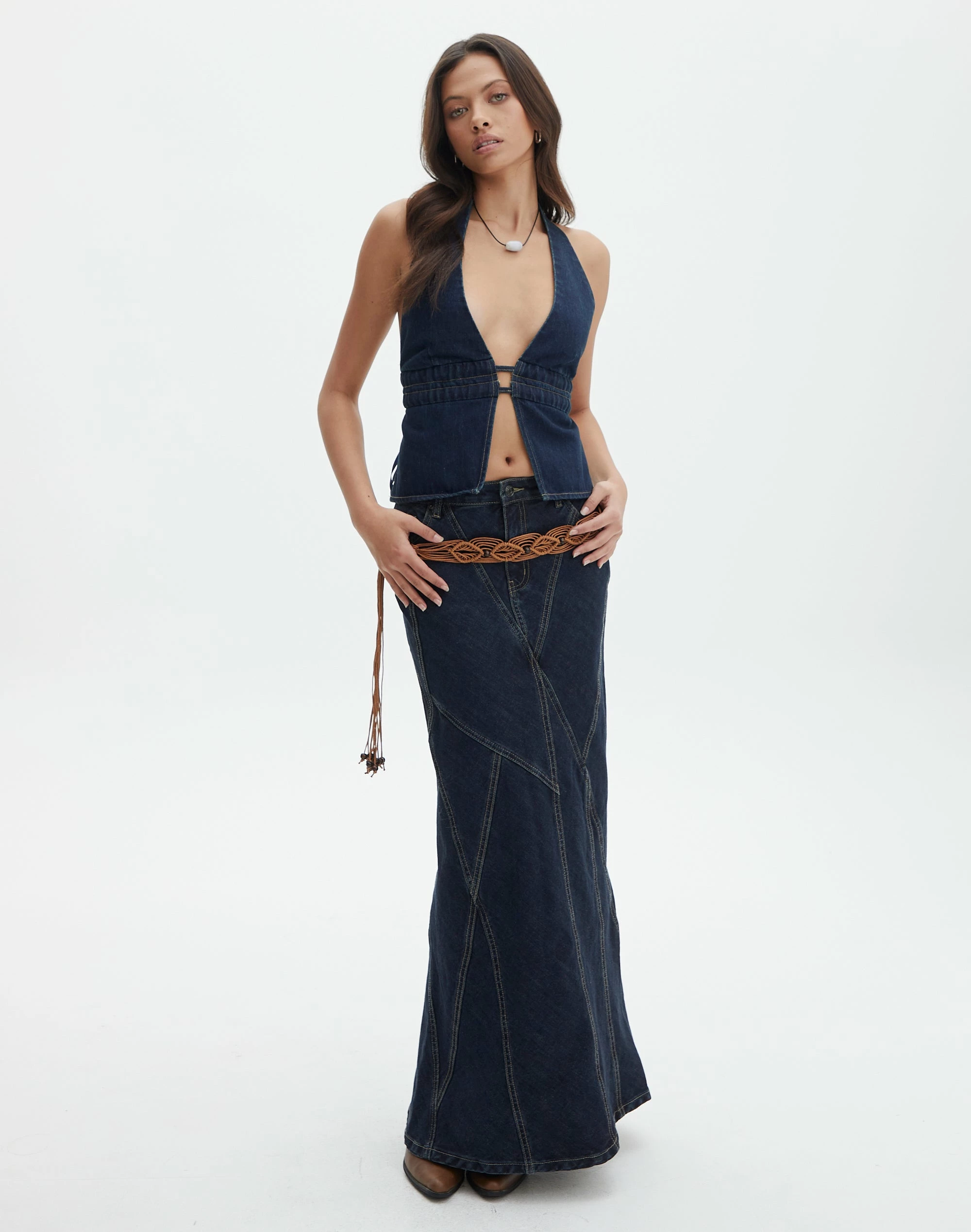 Panelled Denim Maxi Skirt 8 Panelled Denim Maxi Skirt - Image 6