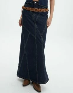 Panelled Denim Maxi Skirt 27 Panelled Denim Maxi Skirt -Glassons Store arizona midi skirt last rodeo indigo full sl91950dnm