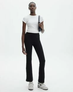 Mid Rise Split Flare Ponte Pant