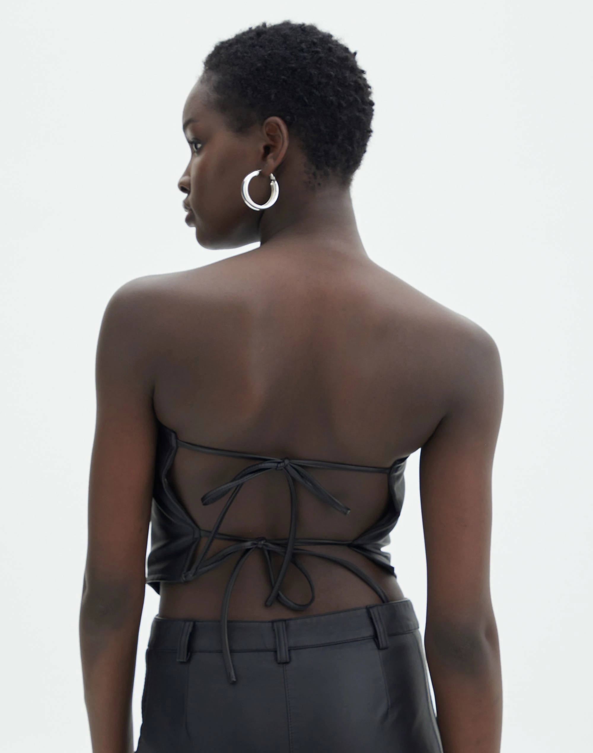 Faux Leather Tie Back Scarf Top 5 Faux Leather Tie Back Scarf Top - Image 3