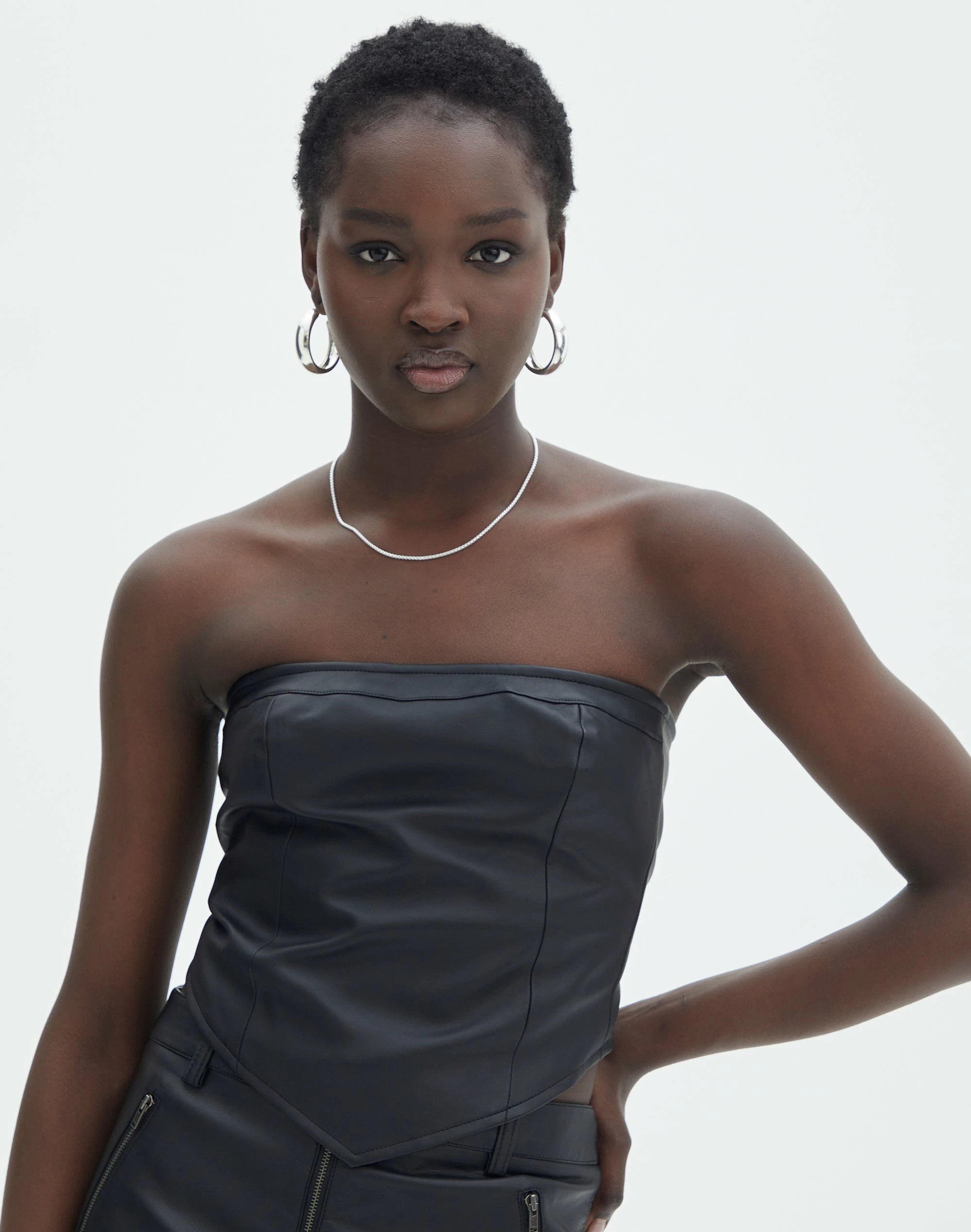 Faux Leather Tie Back Scarf Top 3 Faux Leather Tie Back Scarf Top