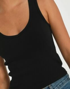 V Neck Tank -Glassons Store awhina v neck tank black imageback tv79336orib