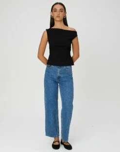 Strapless Ruched Knit Bandeau 38 Strapless Ruched Knit Bandeau -Glassons Store beadie wide leg crop jean suzy mid wash front jd41279fau 2
