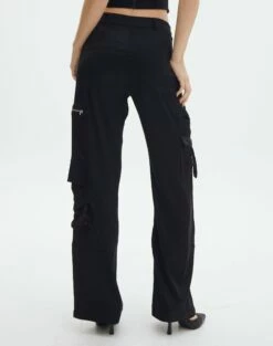 Satin Zip Pocket Cargo Pants 25 Satin Zip Pocket Cargo Pants -Glassons Store bella satin cargo pants black back pw106522sat