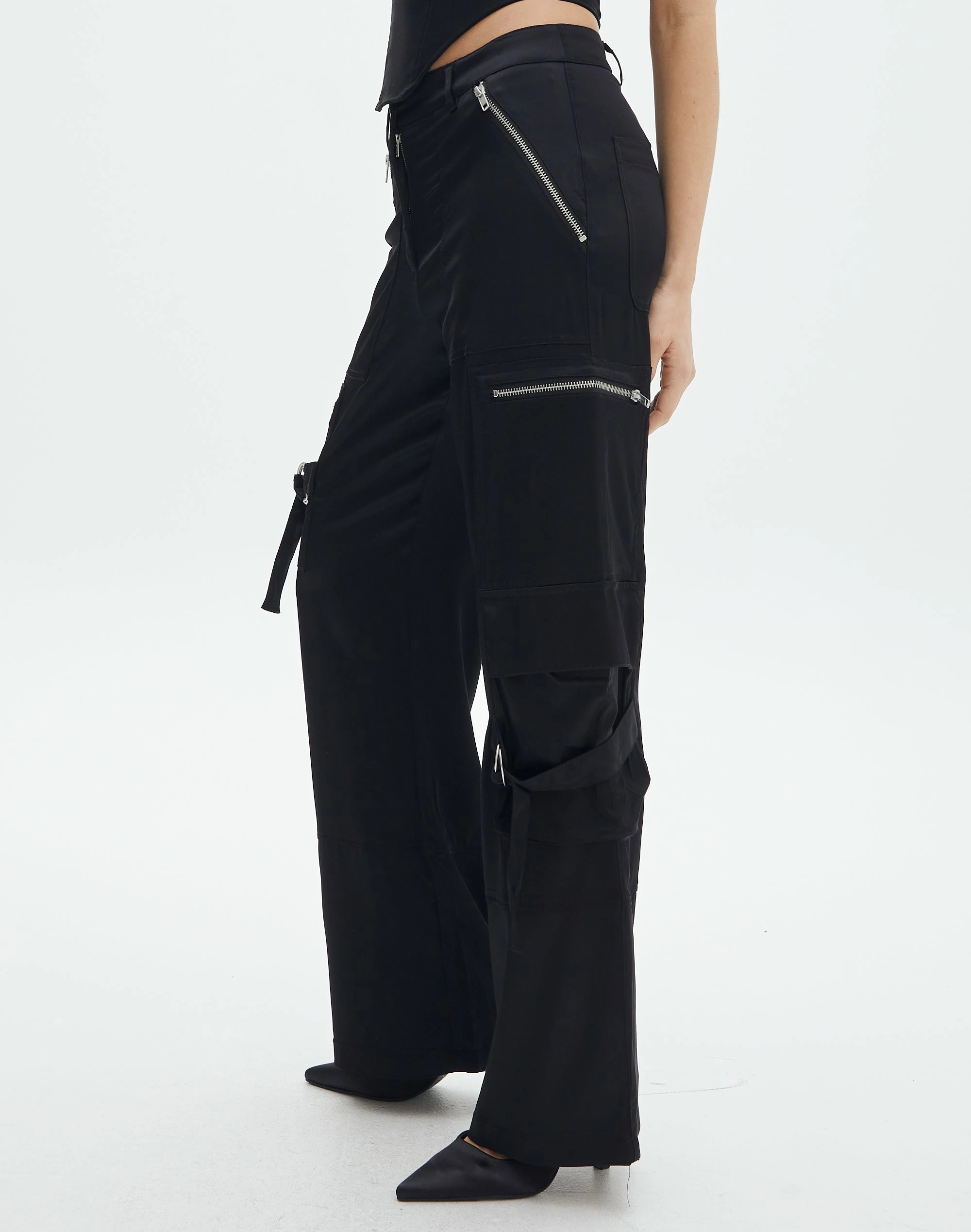 Satin Zip Pocket Cargo Pants 5 Satin Zip Pocket Cargo Pants - Image 3