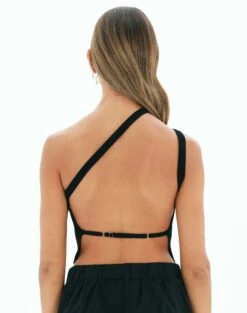 One Shoulder Open Back Strappy Tank -Glassons Store bibby backless knit black back kv94524knt