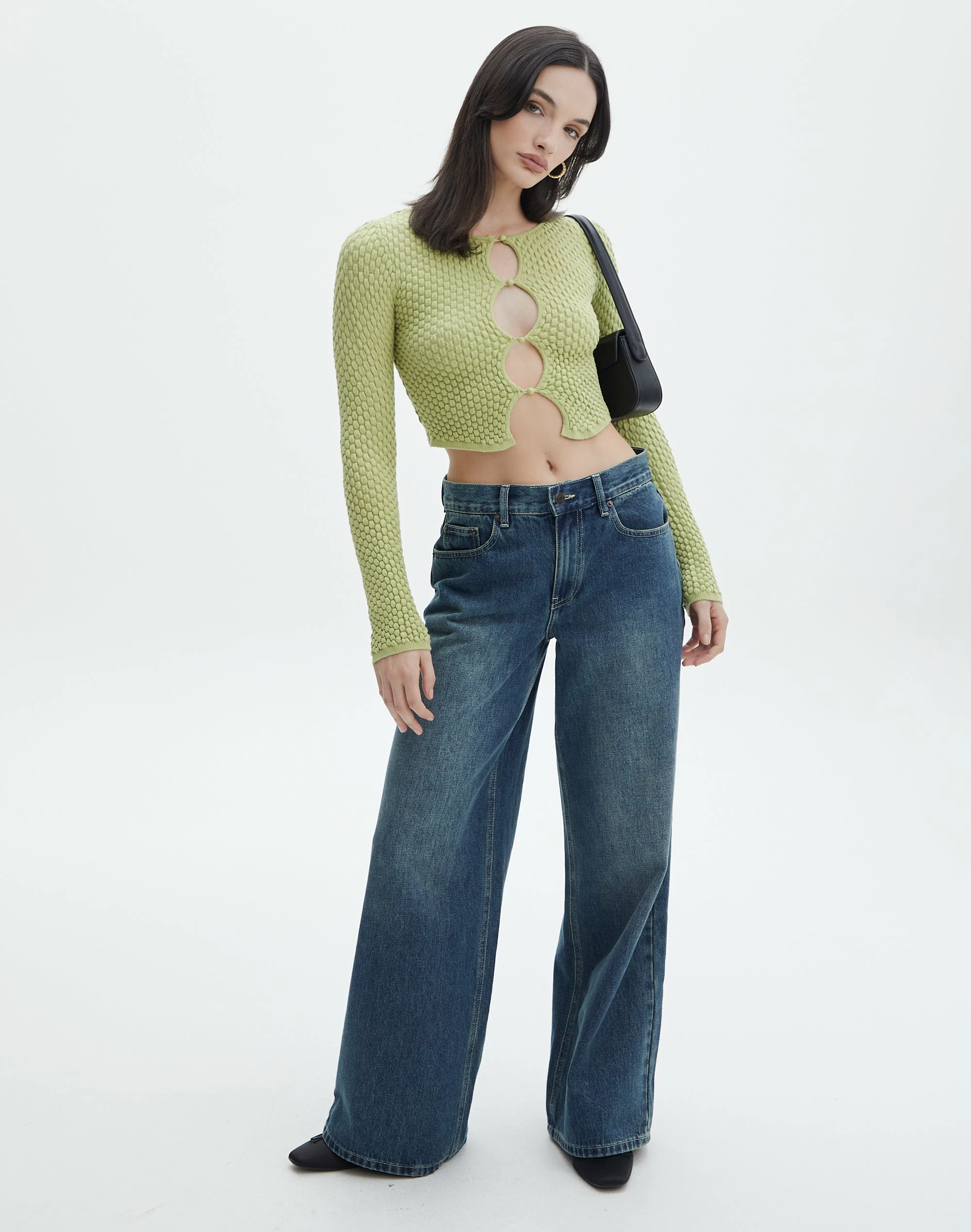 Bubble Stitch Long Sleeve Button Up Top 9 Bubble Stitch Long Sleeve Button Up Top - Image 7