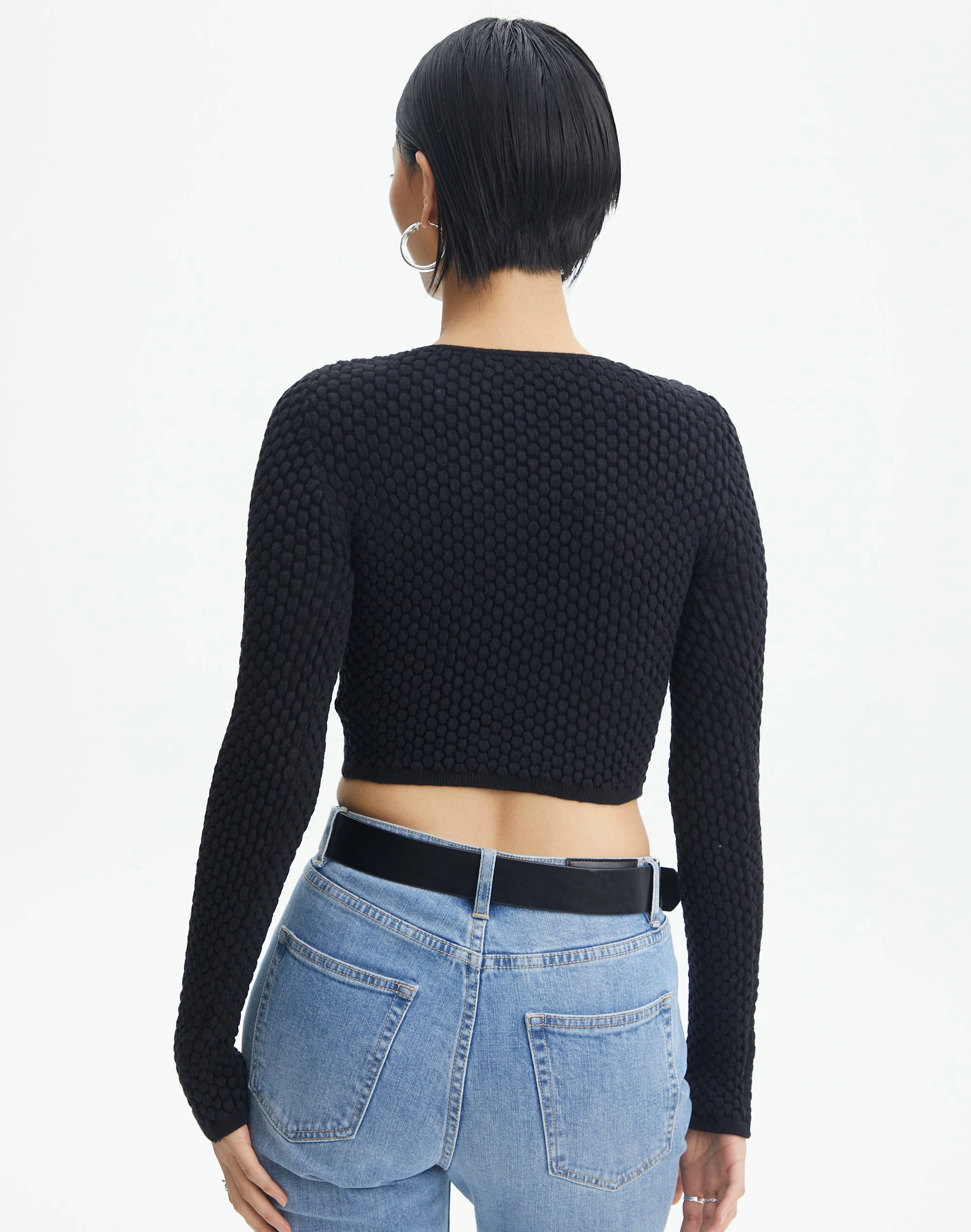 Bubble Stitch Long Sleeve Button Up Top 5 Bubble Stitch Long Sleeve Button Up Top - Image 3