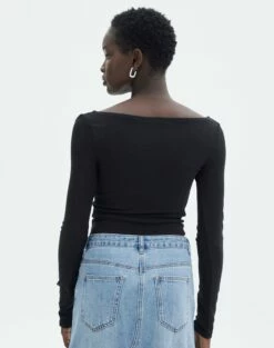 Boat Neck Long Sleeve Top -Glassons Store bonnie boat neck black back tl93310vis