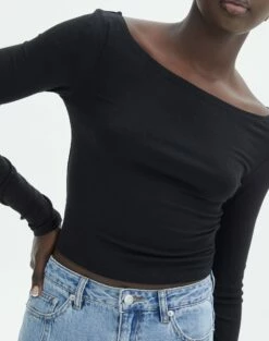 Boat Neck Long Sleeve Top -Glassons Store bonnie boat neck black imageback tl93310vis