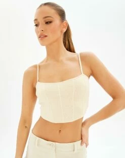 Knit Long Sleeve Cropped Cardigan -Glassons Store bonnie knit top rice cake front kv55075knt 1