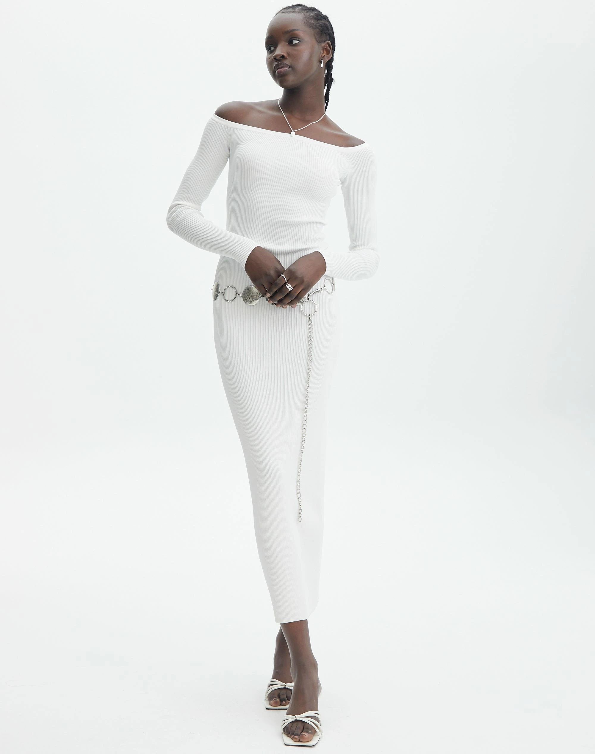 Ribbed Off Shoulder Long Sleeve Maxi Dress 13 Ribbed Off Shoulder Long Sleeve Maxi Dress - Image 11