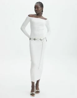 Ribbed Off Shoulder Long Sleeve Maxi Dress 33 Ribbed Off Shoulder Long Sleeve Maxi Dress -Glassons Store boston bardot knit dress milk full kd109828rib