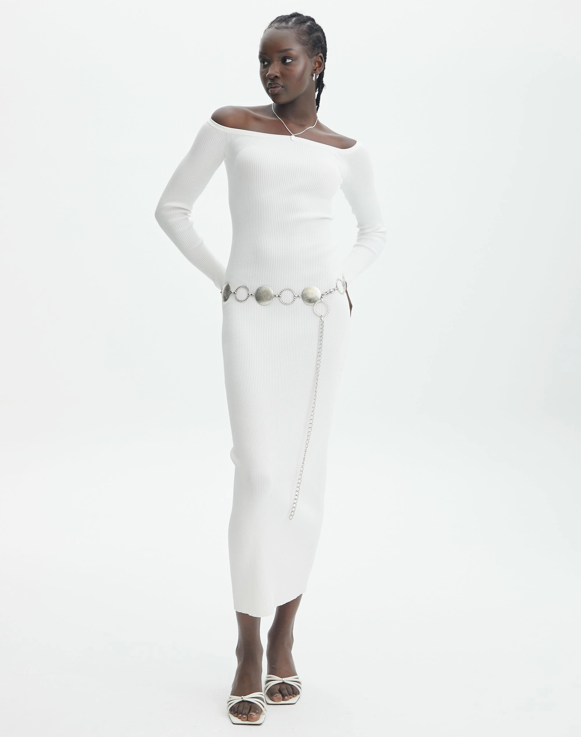 Ribbed Off Shoulder Long Sleeve Maxi Dress 14 Ribbed Off Shoulder Long Sleeve Maxi Dress - Image 12