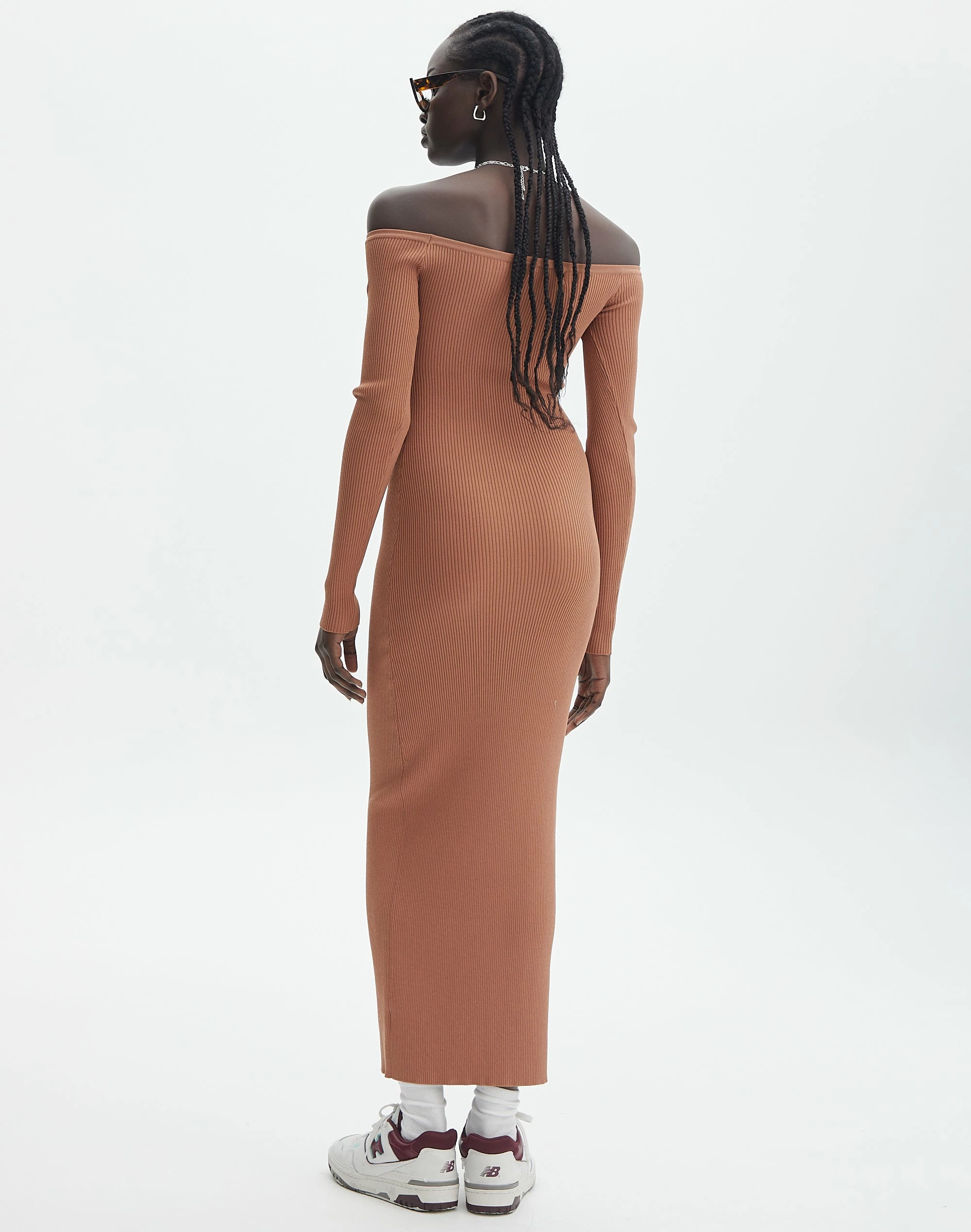 Ribbed Off Shoulder Long Sleeve Maxi Dress 10 Ribbed Off Shoulder Long Sleeve Maxi Dress - Image 8