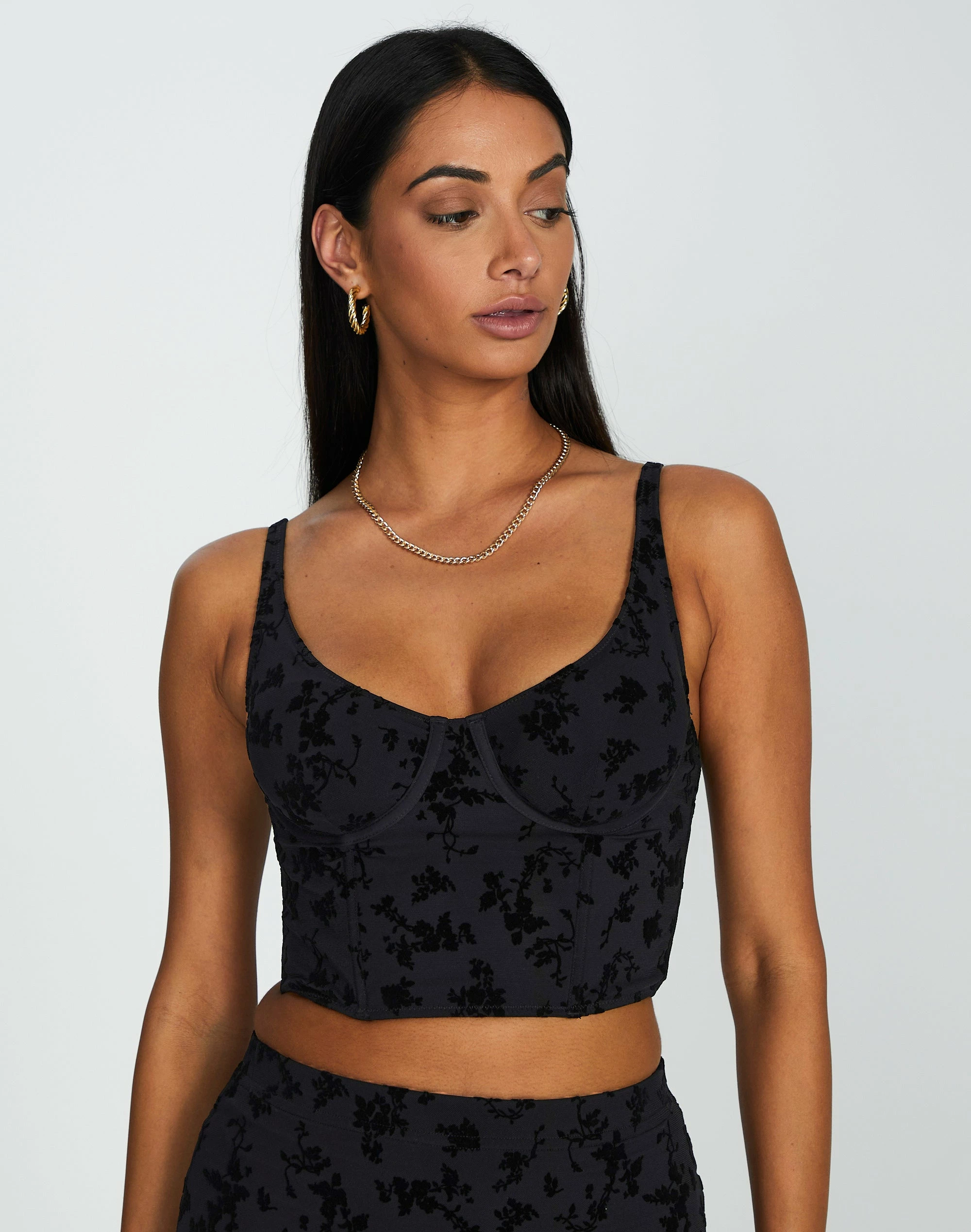 Printed Mesh Crop Corset Top 13 Printed Mesh Crop Corset Top - Image 11