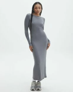 Luxe Lounge Modal Backless Long Sleeve Maxi Dress -Glassons Store brynn backless longsleeve maxi dress keep your coal back dl92908mod