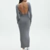 Luxe Lounge Modal Backless Long Sleeve Maxi Dress 2 Luxe Lounge Modal Backless Long Sleeve Maxi Dress -Glassons Store brynn backless longsleeve maxi dress keep your coal front dl92908mod