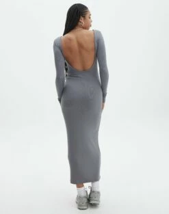 Luxe Lounge Modal Backless Long Sleeve Maxi Dress