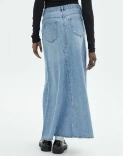 Front Split Denim Maxi Skirt -Glassons Store california split front denim maxi skirt riley vintage wash back sl117834dnm