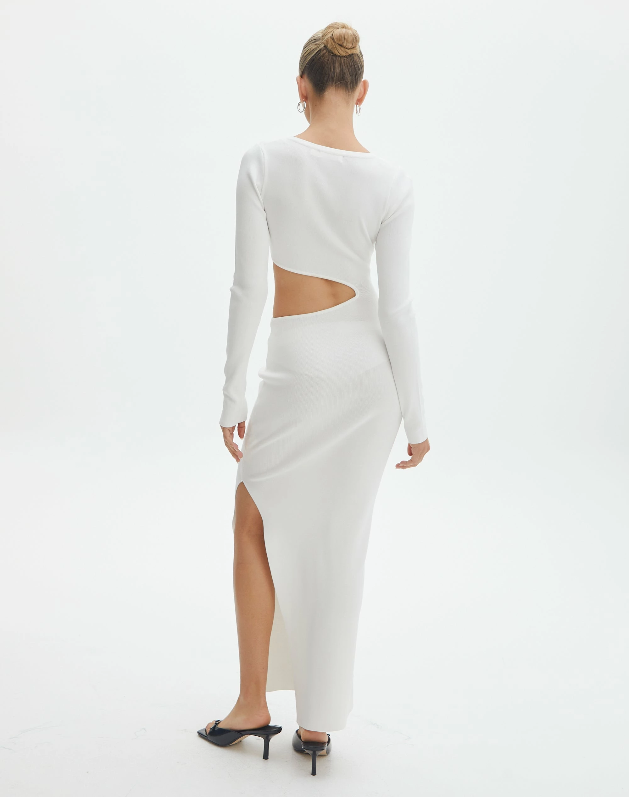 Cut Out Long Sleeve Side Split Maxi Dress 10 Cut Out Long Sleeve Side Split Maxi Dress - Image 8