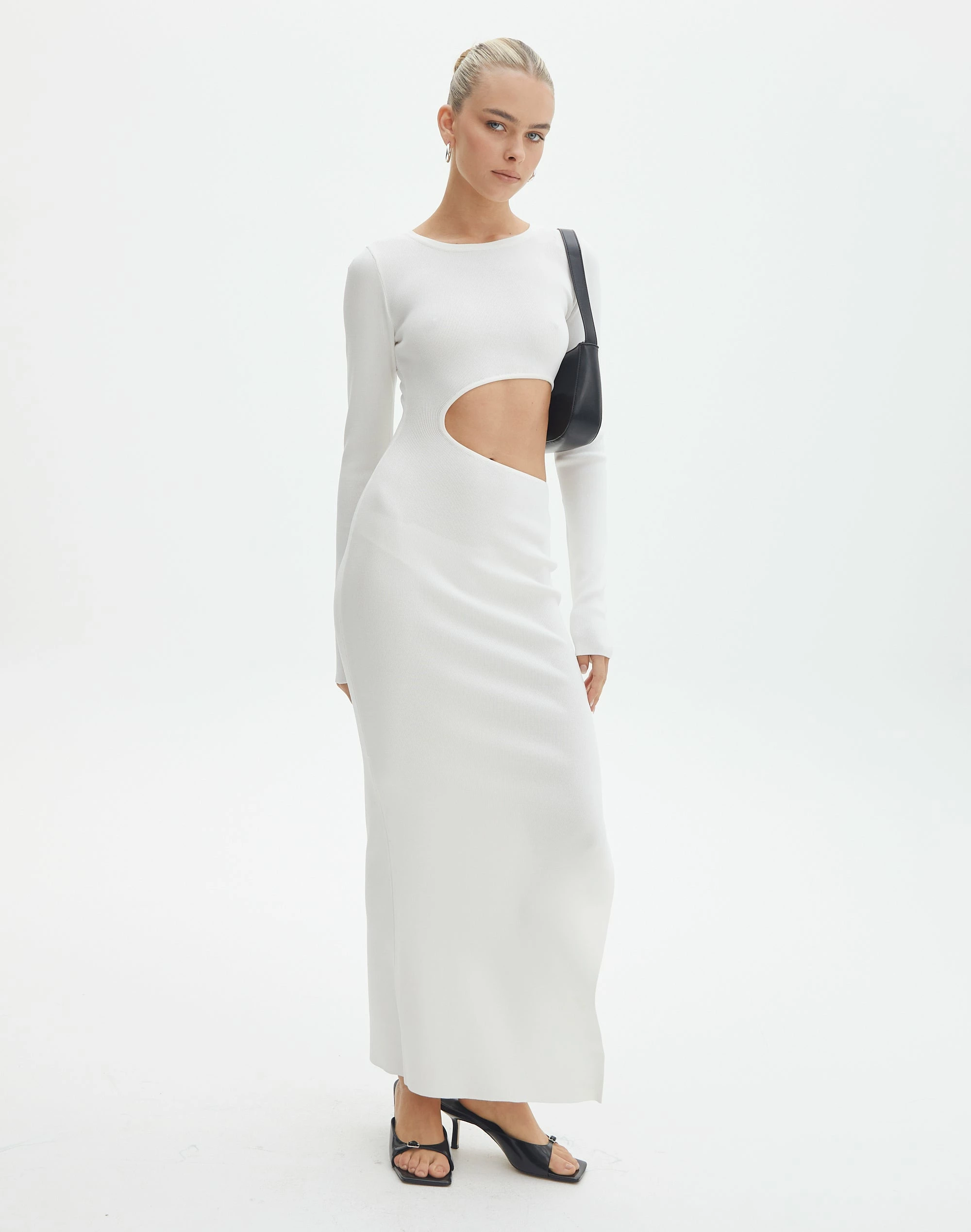 Cut Out Long Sleeve Side Split Maxi Dress 8 Cut Out Long Sleeve Side Split Maxi Dress - Image 6