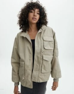 Longline Puffer Vest -Glassons Store carter oversized jacket neutral front cs107174pln