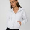 Cropped Zip Through Hoodie -Glassons Store casa cropped zip through hoodie snow marle front tc127015cot 2