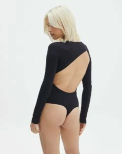 Supersoft Backless Long Sleeve Bodysuit -Glassons Store cassidy cut out bodysuit black back tb118064pch