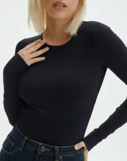 Supersoft Backless Long Sleeve Bodysuit -Glassons Store cassidy cut out bodysuit black imageback tb118064pch