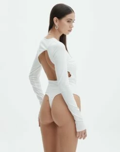 Supersoft Backless Long Sleeve Bodysuit -Glassons Store cassidy cut out bodysuit milk detail tb118064pch