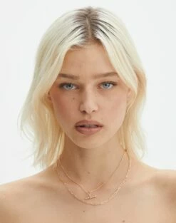 Print Mesh Mini Skirt -Glassons Store chain link necklace two pack gold front je88402nl 14