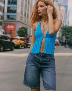 Knit Mesh Long Sleeve Top 28 Knit Mesh Long Sleeve Top -Glassons Store chuck jort coyote blue front sw119083rdnm