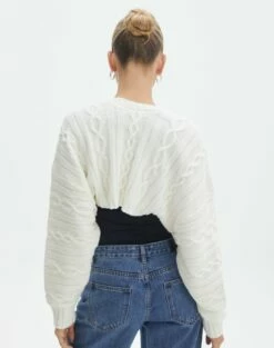 Oversized Cable Knit Long Sleeve Shrug -Glassons Store cinny scroll cable knit shrug milk back kc113915cab