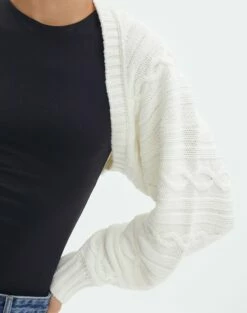 Oversized Cable Knit Long Sleeve Shrug -Glassons Store cinny scroll cable knit shrug milk imageback kc113915cab