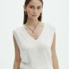 Cropped Knit Vest -Glassons Store clara crop vest milk front kv127341cot