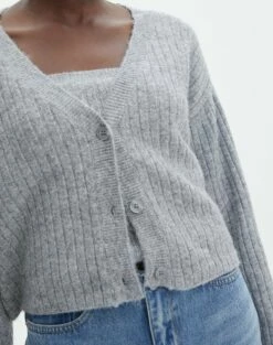 Button Up Crop Cardigan -Glassons Store co ally one button cardi grey marle imageback kc95316rknt