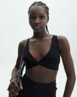 Knit Twist Front Crop Top