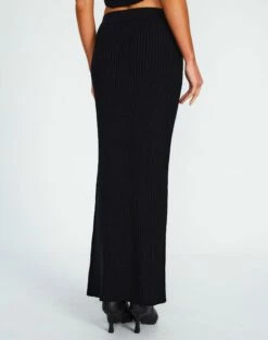 Ribbed Knit Maxi Skirt -Glassons Store co astor textured knit midi skirt black back sl109352knt