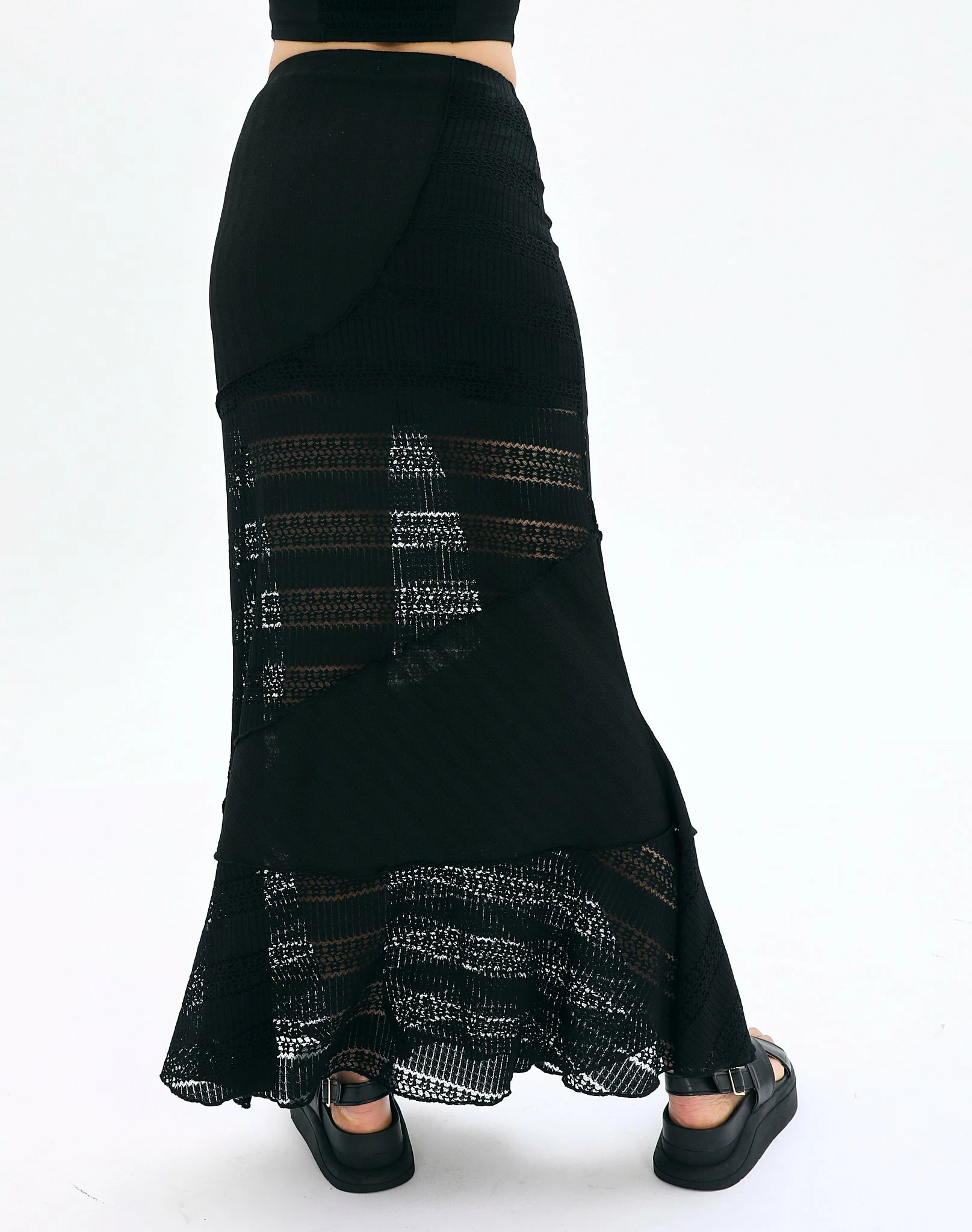 Textured Asymmetrical Panel Maxi Skirt 5 Textured Asymmetrical Panel Maxi Skirt - Image 3