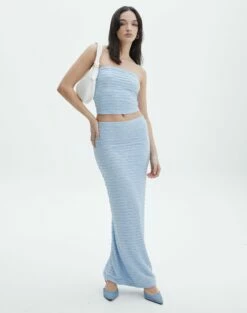 Textured Slim-fit Maxi Skirt -Glassons Store co ceejay textured maxi skirt blue melody front sl105516tex