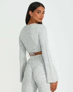 Wrap Tie Long Sleeve Knit Top -Glassons Store co cici tie front knit pale grey marle back kc95390rrec